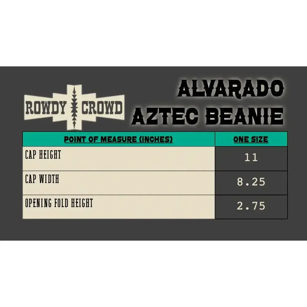 Alvarado Aztec Embroidered Grey Beanie